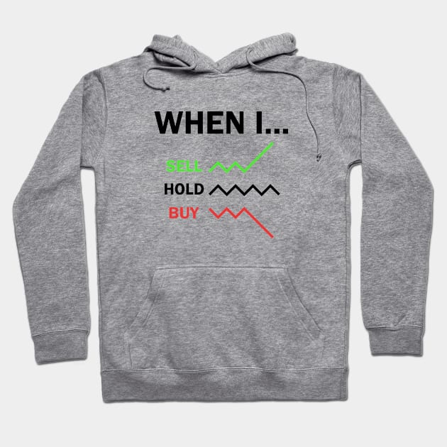 When I Sell Hold Buy Stock Market Trader Hoodie by Zeeph